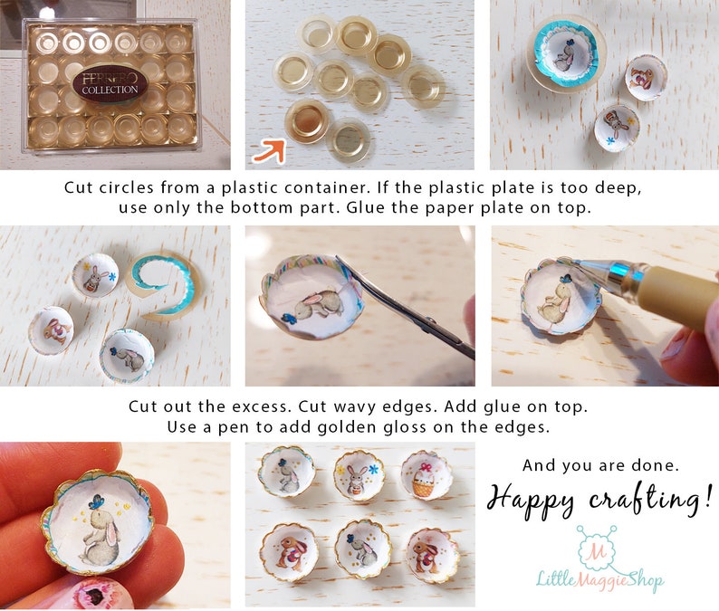 Easter Dollhouse Printable Plates and Boxes 1:12 &amp; Barbie - Etsy