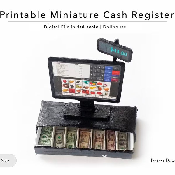 Printable Cash Register Template with Instructions | Money Template | DIY | Instant Download | 1/6 | PDF