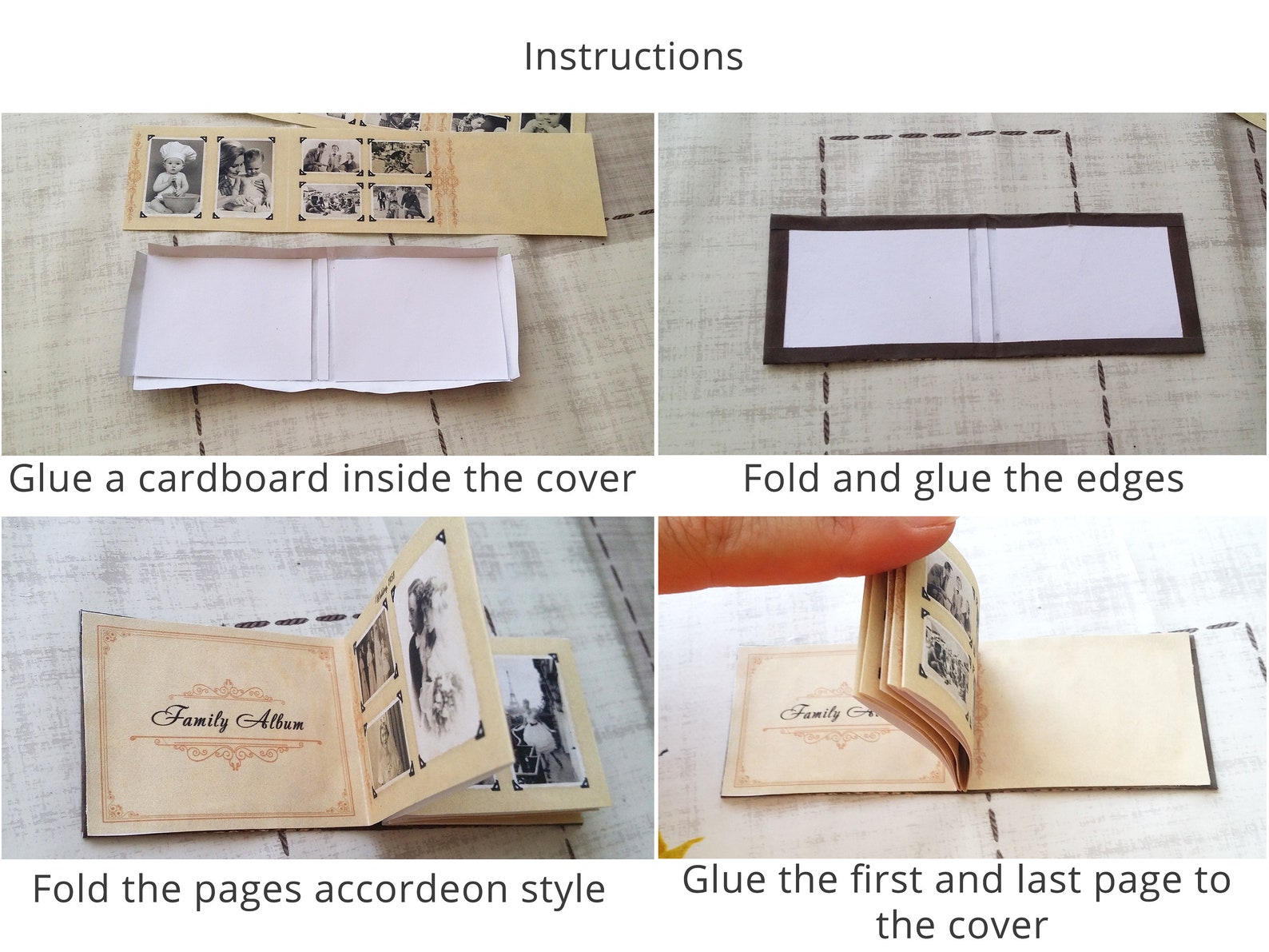 Miniature Printable Vintage Photo Album DIY Digital File | Etsy