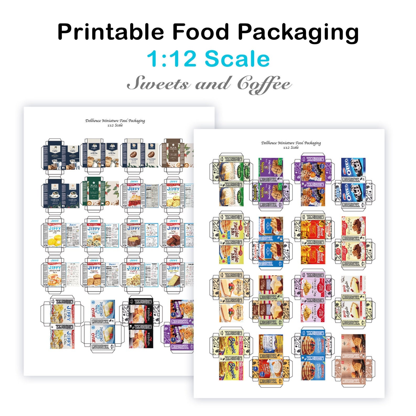 Miniature Printable Food Packaging Dollhouse Miniatures - Etsy Nederland