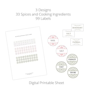 Miniature Spices and Herbs Labels | 1:6 scale | Instant Download | Printable Sheet | Dollhouse Kitchen