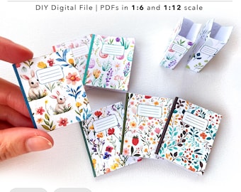 Miniature Easter Spring Notebooks: Dollhouse Mini Books (PDF)