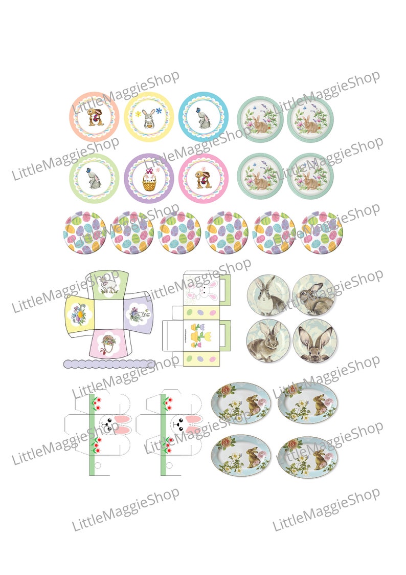Easter Dollhouse printable plates and bins 1:12 Barbie dolls sized, Obtain graphic relating to Printable Plates known as Easter Dollhouse printable plates and bins 1:12 Barbie dolls sized, Obtain