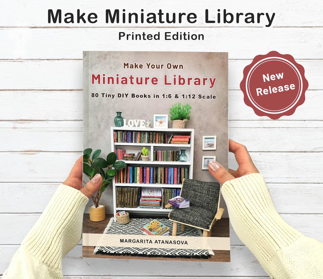 DIY Miniature Library Kit, 80 Tiny Book Templates for 1/6 Fashion Doll ...
