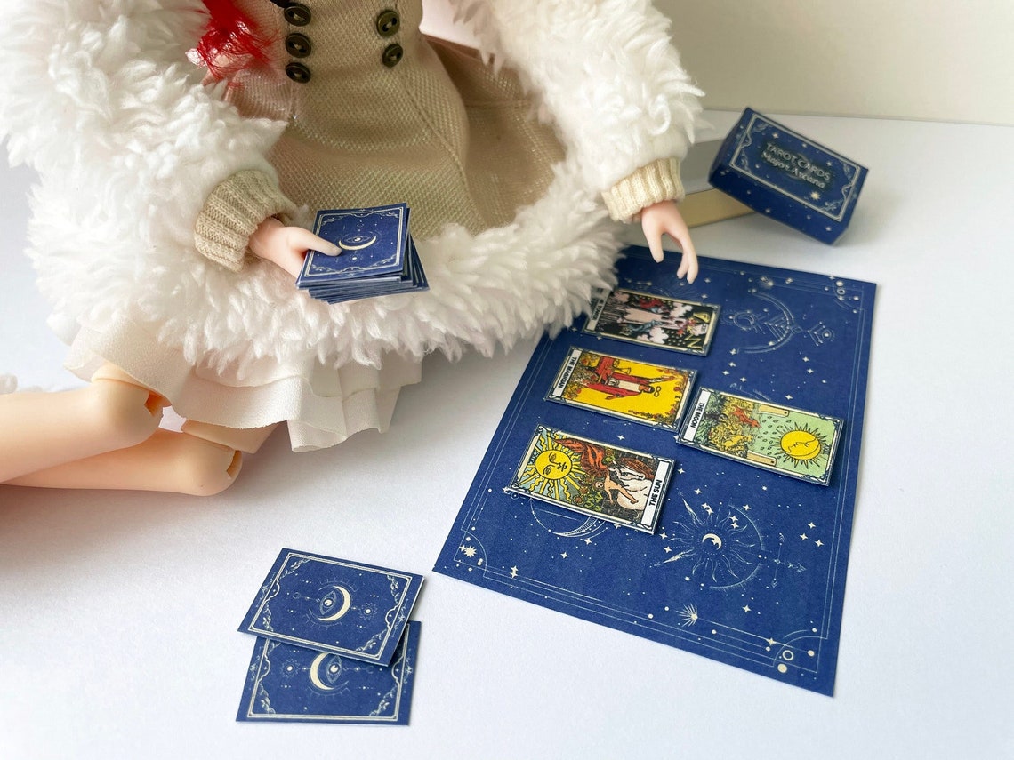 Printable Miniature Tarot Cards Deck Dollhouse Tarot Cards - Etsy