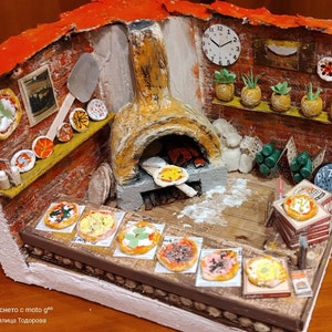 Printable Miniature Pizza Set Dollhouse Pizza Pizza Box Menu Pizzas ...