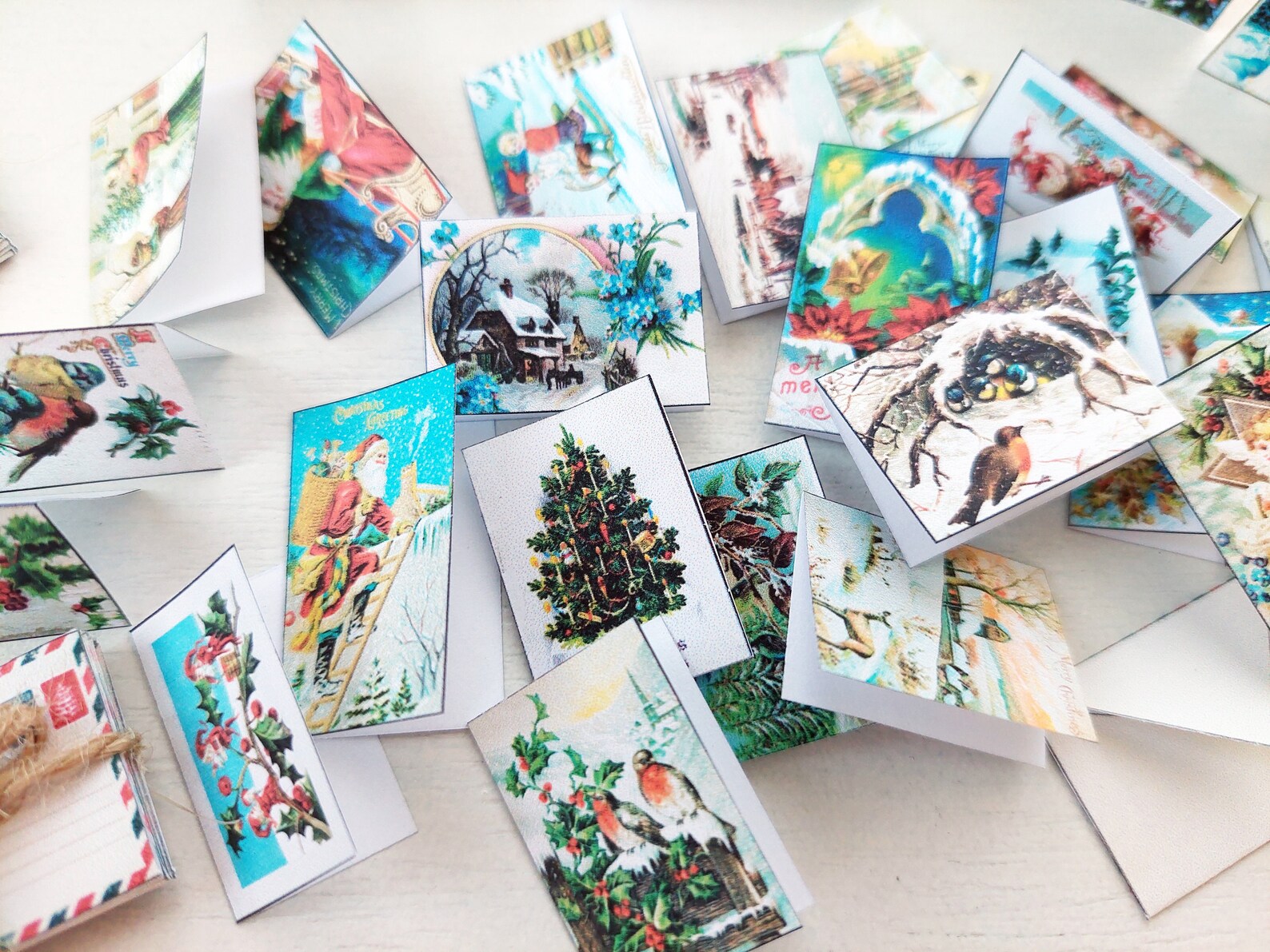 Printable Miniature Christmas Greeting Cards With Envelopes - Etsy