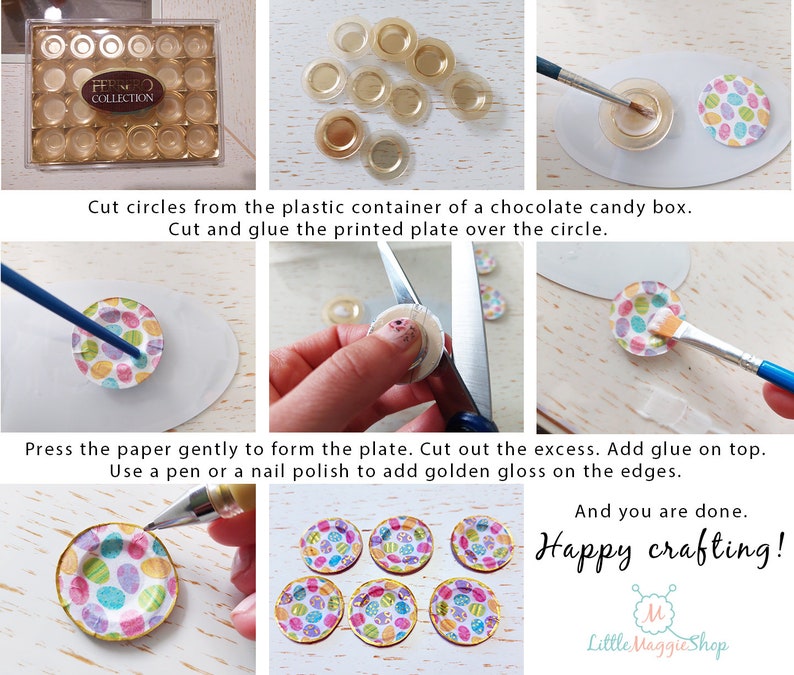 Miniature Printable Easter Set Dollhouse Printable Plates - Etsy