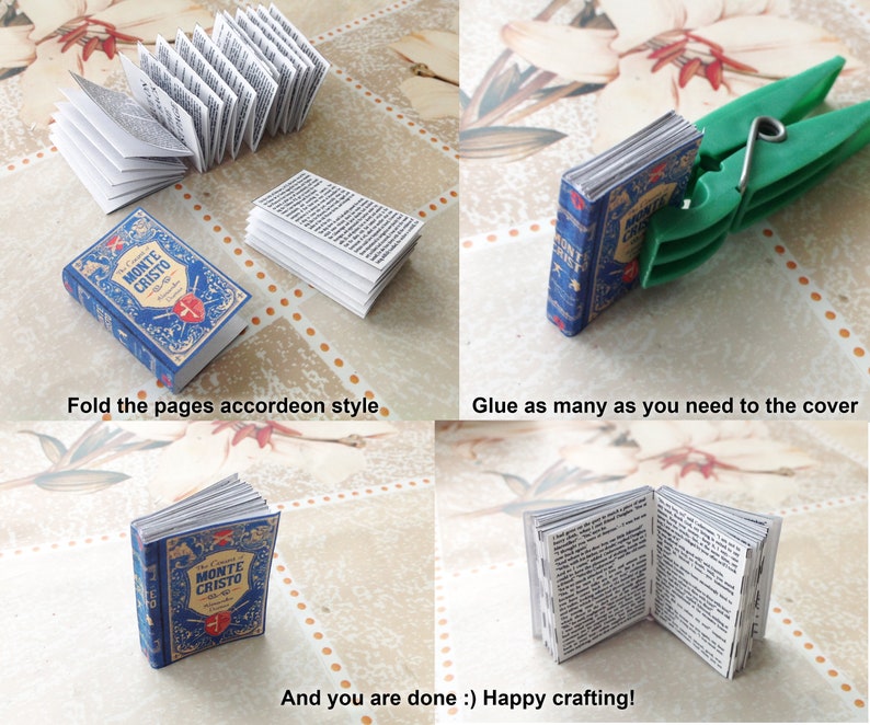 72 Medieval and Vintage Printable Miniature Book Covers for a Dollhouse 1/6 and 1/12 scale with inner pages and real text inside imagem 5