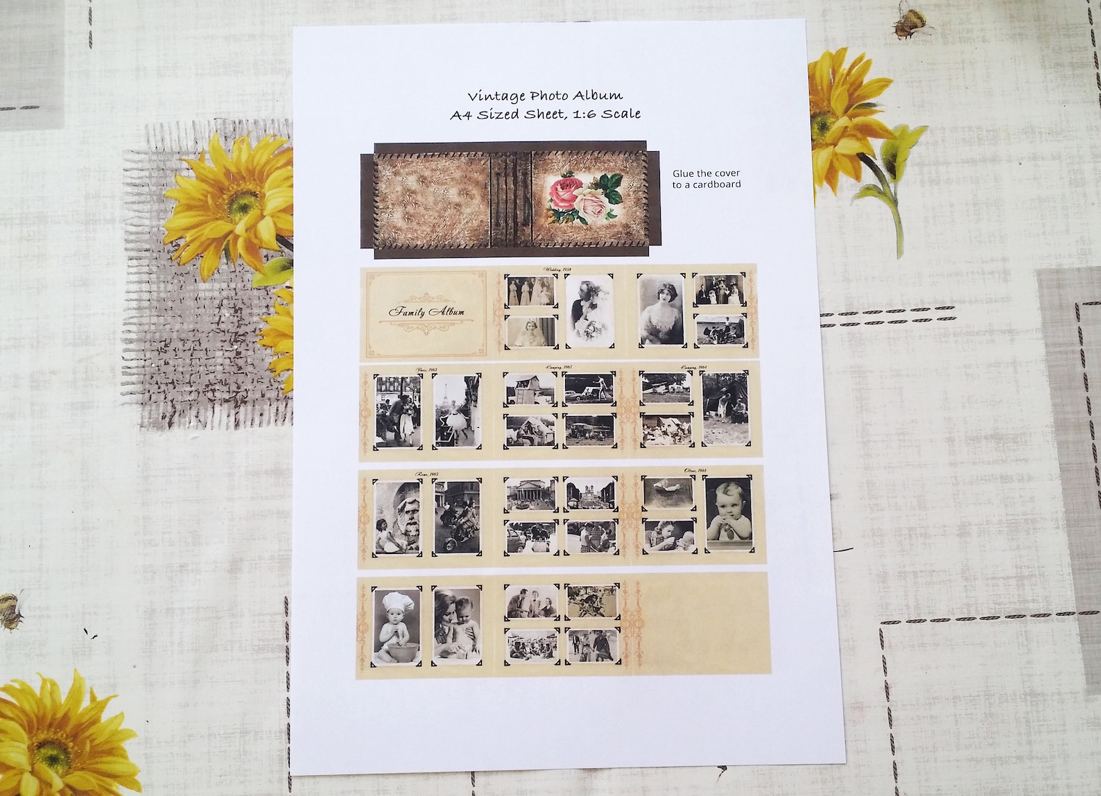 Miniature Printable Vintage Photo Album DIY Digital File | Etsy