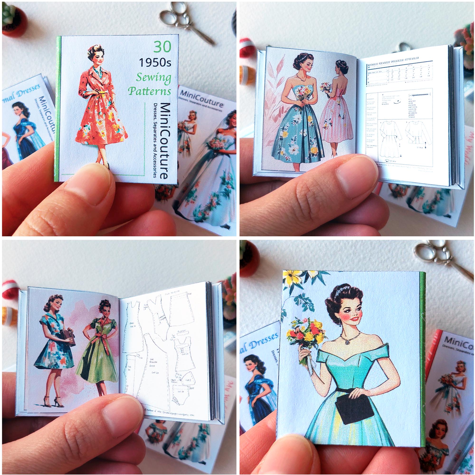 Printable Vintage Sewing Pattern Magazines: Dollhouse Miniature DIY (PDF)