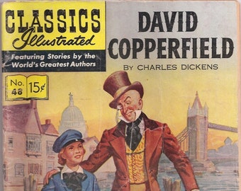 Classics Illustrated David Copperfiled 48 GD+ Golden Age Comic Book HRN 121 June 1948 15c Cover Price Gifts for Him Her Kids