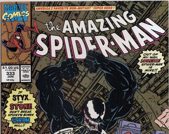 The Amazing Spider-Man 333 NM- Venom Styx and Stone Erik Larsen June 1990 Marvel Comics Book Copper Age Anniversary Gifts for Him Her