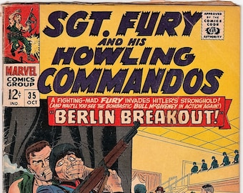 Sgt Fury and His Howling Commandos 35 GD Roy Thomas Silver Age October 1966 Marvel War Comics Book Check Out More in Our BARGAIN BIN!