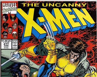 The Uncanny X-Men 277 NM Wolverine vs Gambit Last Jim Lee Chris Claremont Marvel Comics Book Copper Age June 1991 Gifts for Him