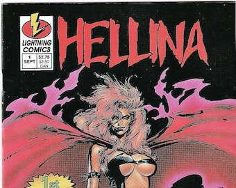 Hellina 1 VFNM S Clarke Hawbaker Steven Syskowki Lightning Comics Book September 1994 Modern Age Birthday Christmas Gifts for Him