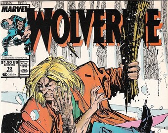 Wolverine 10 VG+ 1st Sabretooth Battle 1st Silver Fox Chris Claremont Buscema Key Newsstand Variant Marvel Comic Book Aug 1989 Gifts for Him