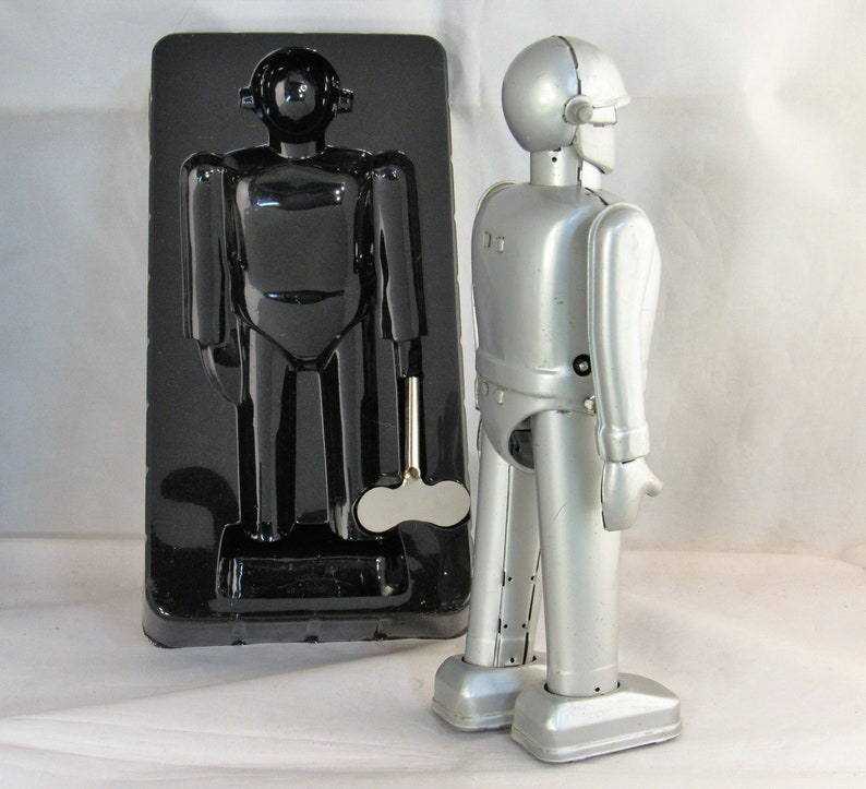 Retro Gort Wind Up Tin Robot Toy The Day The Earth Stood Still Iconic Classic Science Fiction Movie Character With Original Box Packaging