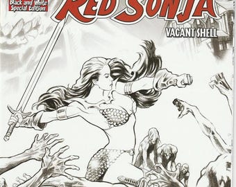 Red Sonja Vacant Shell NM+ Black & White Special Edition Variant Dynamite Comics Book Modern Age 2000s Christmas Gifts for Him