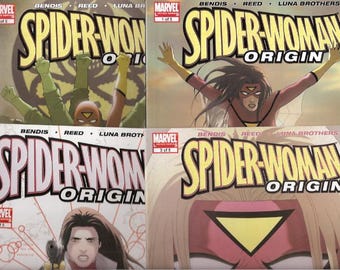 Spider Woman Origin 1 2 3 4 NM Run Double Agent Marvel Comic Books Luna Brothers Modern Age February - May 2006 Christmas Gifts for Him Her