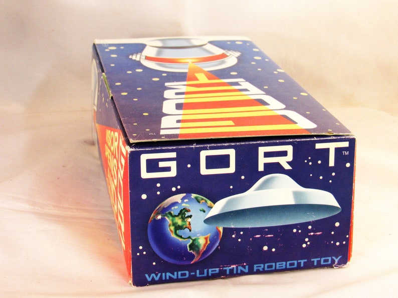 Retro Gort Wind Up Tin Robot Toy The Day The Earth Stood Still Iconic Classic Science Fiction Movie Character With Original Box Packaging