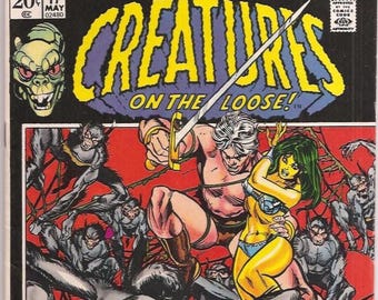Creatures on the Loose 17 VF+ Gil Kane Cover Jack Kirby Art Horror Bronze Age Marvel Comics Book May 1972 Christmas Gifts for Him Her