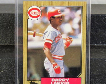 Vintage 1987 Topps MLB Baseball Trading Card 648 Barry Larkin Rookie Card RC Shortstop Cincinnati Reds Junk Wax Christmas Anniversary Gift