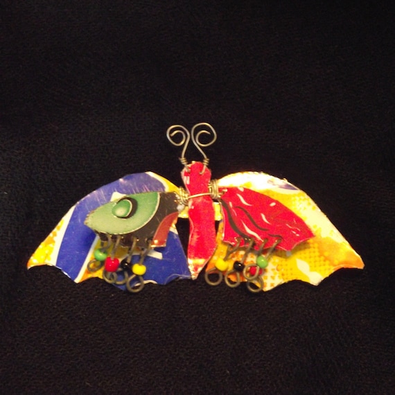 Butterfly Pin,  Recycle Art, Soda Can Pin, Made i… - image 1
