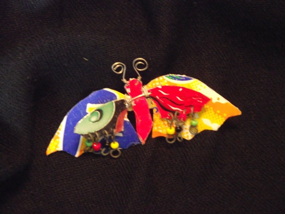 Butterfly Pin,  Recycle Art, Soda Can Pin, Made i… - image 4