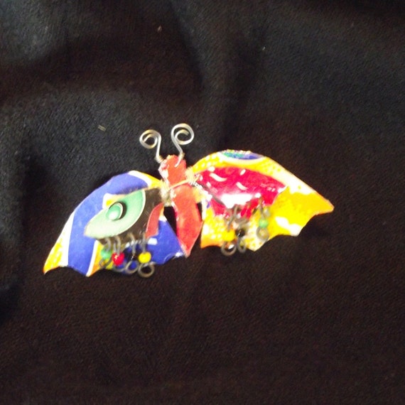 Butterfly Pin,  Recycle Art, Soda Can Pin, Made i… - image 3