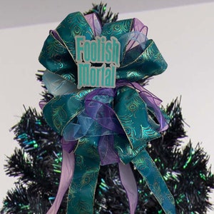 Custom Bow Christmas Tree Topper Inspired by Haunted Mansion Wreath Accent