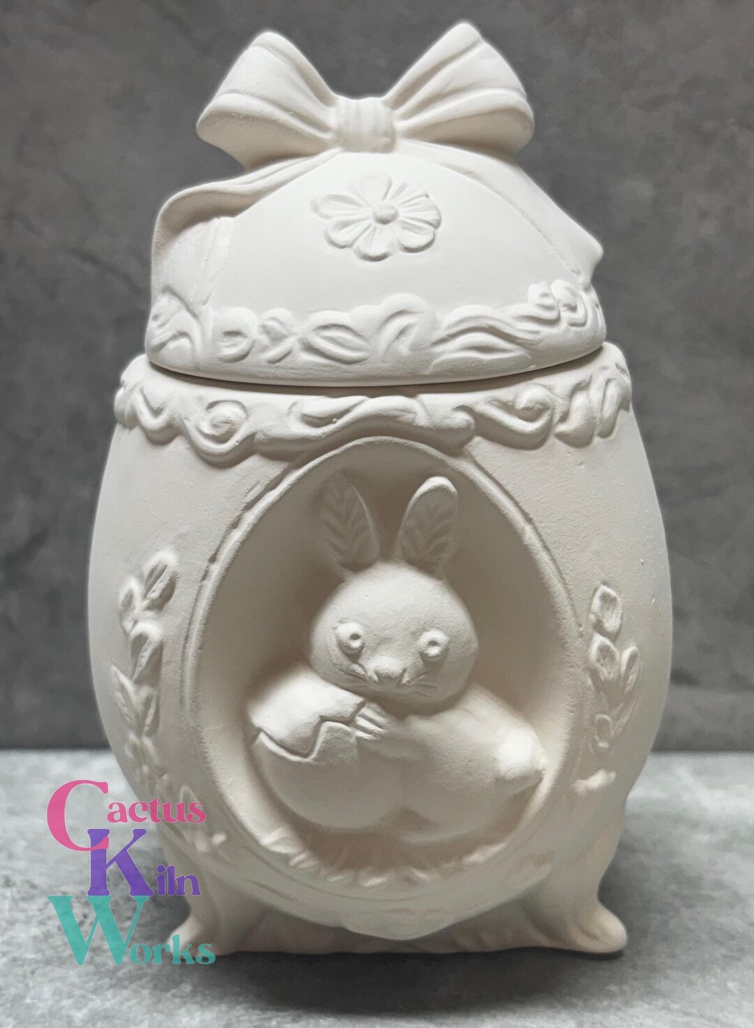 Ceramic Bisque Paint Your Own Easter Egg Bunny Trinket Box YOU PAINT ...