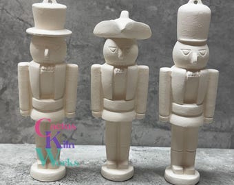 Ceramic Bisque Paint Your Own Nutcracker Soldiers Ornaments YOU PAINT DIY Unpainted