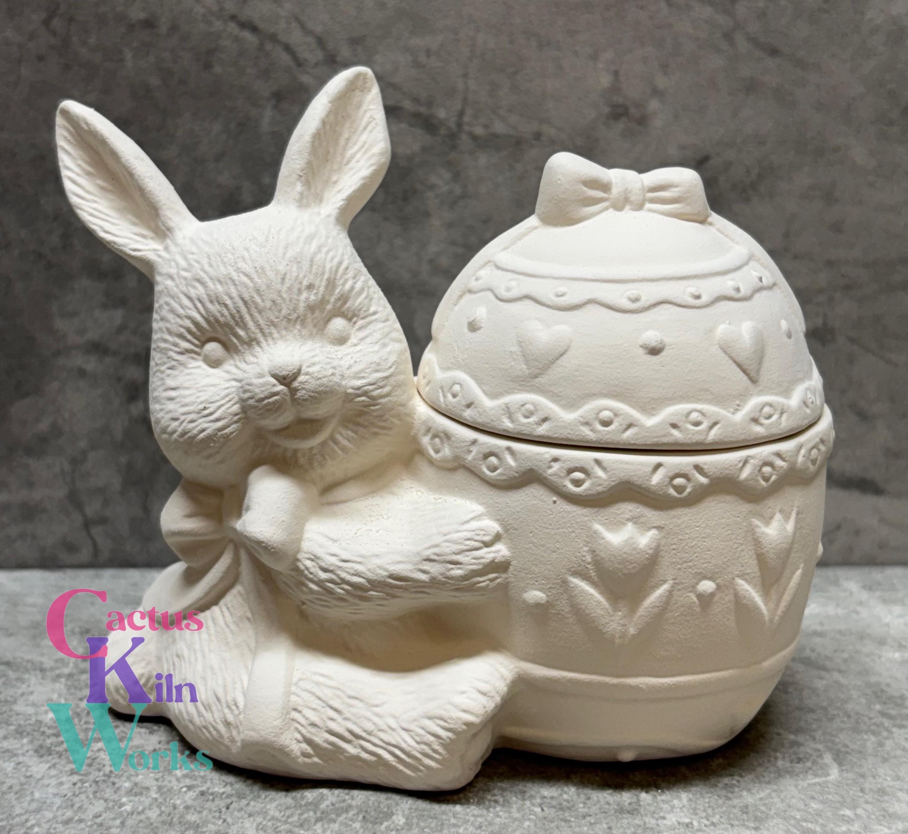 Cosmos | Holiday | Cosmos Bunny Rabbits Holding Flowers Candy Dish Tea Light Candle Holder 65d69f404bd760cc750b66b5