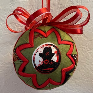 Fabric Quilted 3" Ball Ornament Inspired by Freddy Krueger A Nightmare On Elm Street Movie Horror