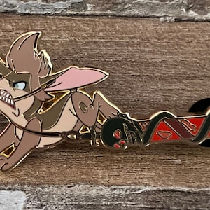 Fantasy Pin Inspired by Anastasia Dog Pooka with Rasputin&#39;s Reliquary RED Variant GLOWS in the Dark GITD