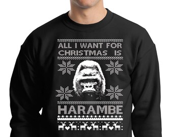 Harambe Ugly Christmas Sweater Harambe The Gorilla Sweatshirt