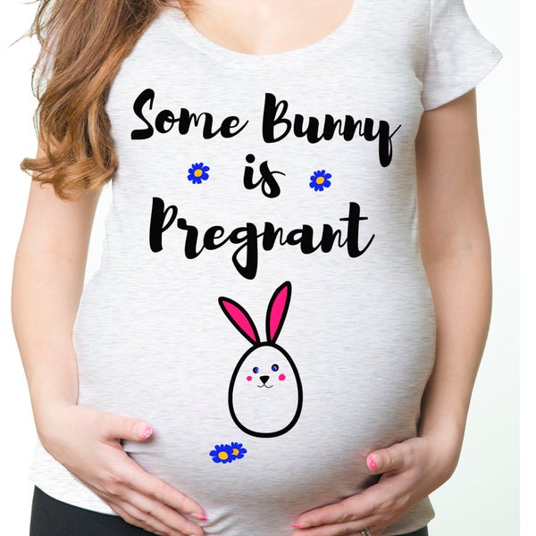 Easter Maternity T-Shirt Funny Easter Bunny Pregnancy T-Shirt Birth Announcement Tee Shirt