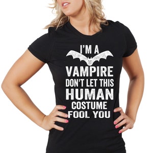 Halloween T-Shirt Funny Halloween Party Vampire Costume Woman Top