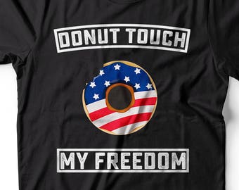 Funny Donut USA Flag T-Shirt - 4th of July Patriotic Tee