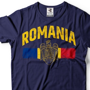 Romania T-shirt Romanian heritage independence day National day Flag Coat of arms Mens tee shirt