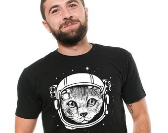 Astronaut Cat T-shirt Space Cat Tee shirt astro Cat Birthday T-shirt Cat Lover Pet Tee Shirt