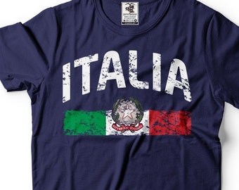 Italia T-shirt Italien T-Shirt italienische Flagge Shirt Unisex Mens Geburtstagsgeschenk für Papa Opa Oma T-Shirt italienischen Wurzeln Shirt