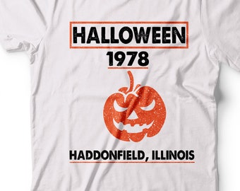 Halloween 1978  haddonfield Illinois T-shirt Scary Costume T-shirt Pumpkin Halloween party Shirt