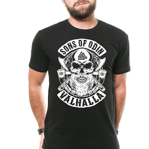 Sons of Odin Valhalla Viking Herren T-shirt Thor Odin Das Wikinger-T-Shirt Vikings Nordish Odin Thor T-Shirt