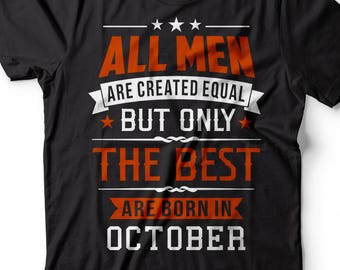 Camiseta Nascido em Outubro: Camiseta Presente de Aniversário