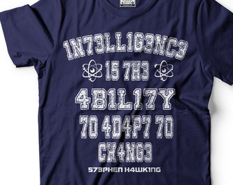 Stephen Hawking Intelligence T-shirt science T-shirt Scientist T-shirt Hawking