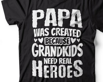 Held Papa T-shirt Geburtstagsgeschenk Shirt Mens T-Shirt Baumwolle Shirt Vatertag Geburtstag Shirt