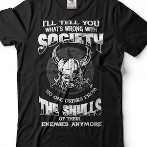 Viking Skull T-shirt Funny Vikings Tee Shirt Valhalla Odin Vikings Tee shirt