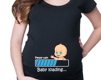 Camiseta de maternidad linda para embarazadas, regalo para mujeres embarazadas, camiseta con anuncio de nacimiento